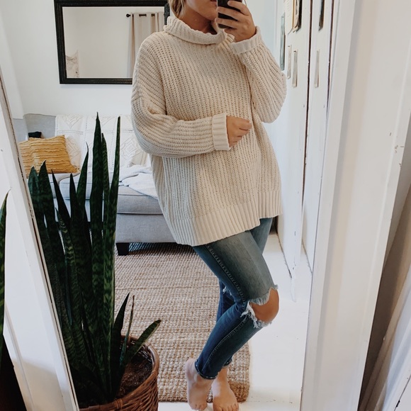 aerie Sweaters - Aerie • Oversized Chucks Knit CowlNeck sweater